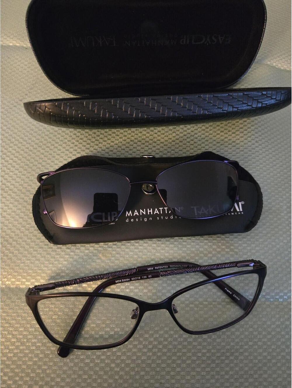 Takumi Manhattan Design Studio EasyClip Purple Eyeglasses with Magnetic Sunshade - Picture 2 of 4